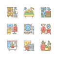 Home furnishing RGB color icons set Royalty Free Stock Photo