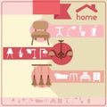 home furniture and accessories design template. Vector illustration decorative design