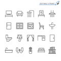 Home furniture outline icon set