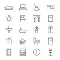 Home furniture thin icons