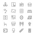 Home furniture thin icons