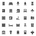 Home furniture vector icons set