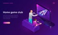 Home game club isometric concept Royalty Free Stock Photo