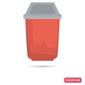 Home garbage bucket color flat icon