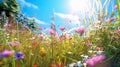 home garden full of flowers. Gardening. Ai Generative