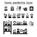 Home gardening icons set vector illustration graphic design Royalty Free Stock Photo