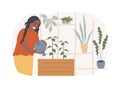 Home gardening isolated concept vector illustration.