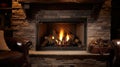 home gas log fireplace Royalty Free Stock Photo
