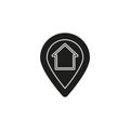 home gps - map pointer, map pin icon - arrow pin, compass location Royalty Free Stock Photo