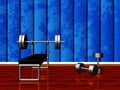 Home Gym with Bench Press and Dumbbells