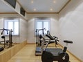 Home gym interior with fitness equipment Royalty Free Stock Photo