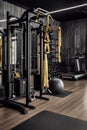 home gym with various fitness equipment