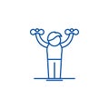 Home gymnastics line icon concept. Home gymnastics flat vector symbol, sign, outline illustration.