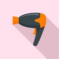 Home hair dryer icon, flat style