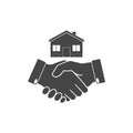 Home handshake sign icon