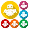 Home handshake sign icon