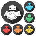 Home handshake sign icon