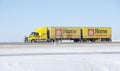 Heavy Cargo on the Road in Winter