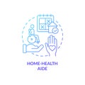 Home-health aide blue gradient concept icon