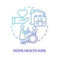 Home health aide blue gradient concept icon