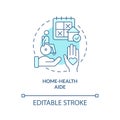 Home-health aide turquoise concept icon