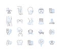 Home healthcare line icons collection. Elderly, Homebound, Healthcare, Nursing, Assistance, Rehabilitation, Therapy