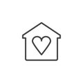 Home with heart outline icon Royalty Free Stock Photo