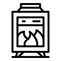 Home heat icon outline vector. Gas furnace