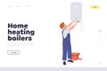 Home heating boiler repair and installation online service landing page design website template