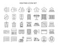 Home heating collection icon set