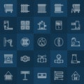 Home heating icons set Royalty Free Stock Photo