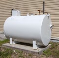 Home heating oil tank on concrete slab Royalty Free Stock Photo