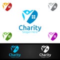 Home Helping Hand Charity Foundation Creative Logo for Voluntary Church or Charity Donation