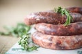 Home hepatic raw sausage with rosemary