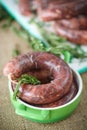 Home hepatic raw sausage with rosemary