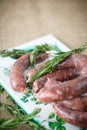 Home hepatic raw sausage with rosemary