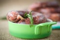 Home hepatic raw sausage with rosemary