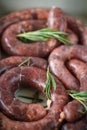 Home hepatic raw sausage with rosemary