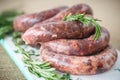 Home hepatic raw sausage with rosemary