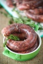 Home hepatic raw sausage with rosemary