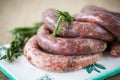 Home hepatic raw sausage with rosemary