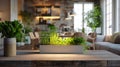 Home Herbal Garden with Artificial Lighting in living room