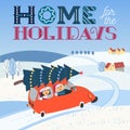 Home for the holidays fancy quote poster Royalty Free Stock Photo