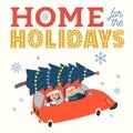 Home for the holidays fancy quote retro poster Royalty Free Stock Photo