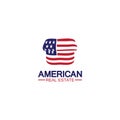 home house american flag real estate logo vector illustration Royalty Free Stock Photo