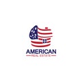 home house american flag real estate logo vector illustration Royalty Free Stock Photo