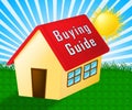 Home Or House Buying Guide Symbol Means Real Estate Guidebook - 3d Illustration