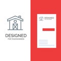 Home, House, Canada Grey Logo Design and Business Card Template Royalty Free Stock Photo