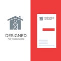 Home, House, Canada Grey Logo Design and Business Card Template Royalty Free Stock Photo