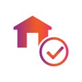 Home / house checkmark button vector icon